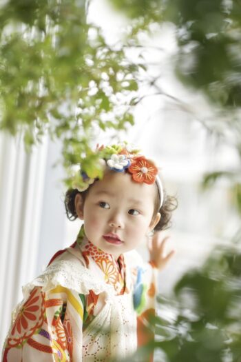五三　着物　三歳女の子　奈良市　写真館　フォトスタジオ