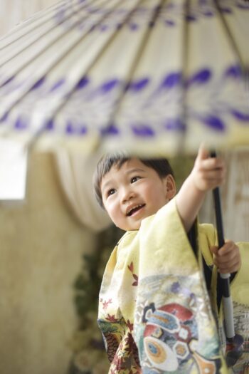 七五三　五歳男の子　着物　着物コーデ　奈良市　写真館　フォトスタジオ