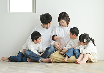 スタジオオレンジ　奈良　ニューボーンフォト　家族写真