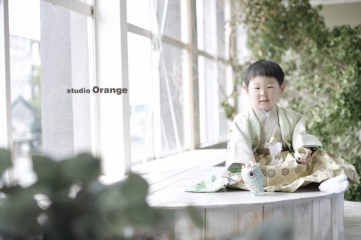 奈良市　写真館　スタジオオレンンジ　端午の節句　男の子　七五三　着物　和装