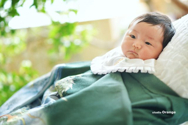 お宮参り　百日記念　着物　赤ちゃん　男の子　奈良市　写真館　スタジオレンジ