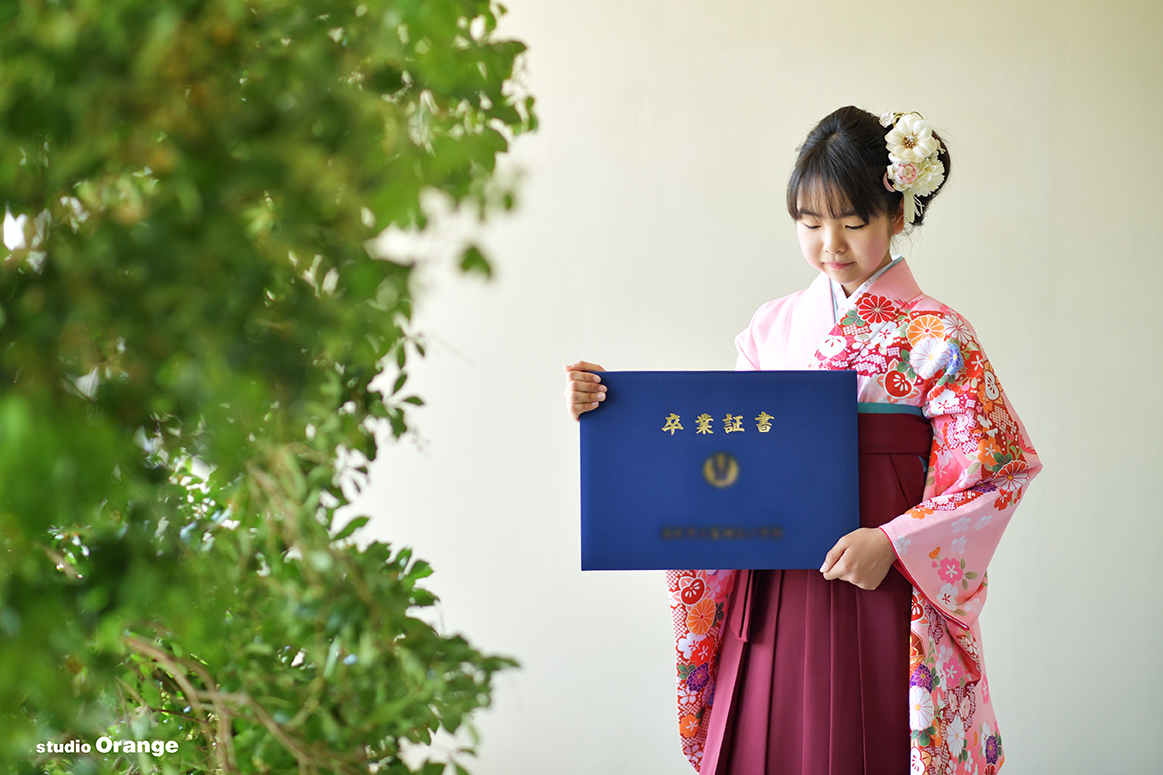 小学校卒業　袴　12歳女の子　卒業証書