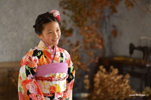 スタジオ　フォトスタジオ　奈良　女の子　十歳　10歳　10歳記念　2分の1成人　ハーフ成人　着物　