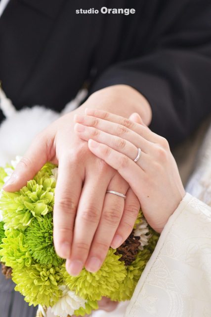 指輪　ウェディングフォト　イメージカット　写真だけの結婚式　白無垢　前撮り撮影