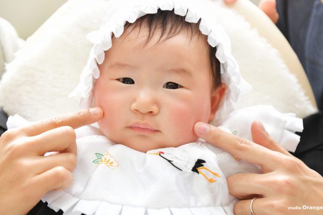 お宮参り　初宮参り　黒い着物　初着　祝着