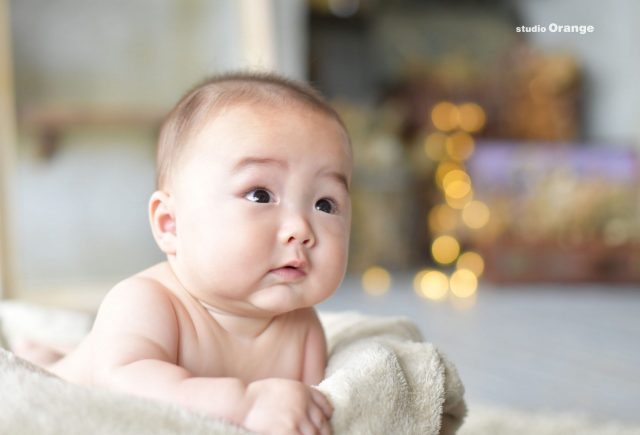 奈良　スタジオ　奈良スタジオ　着物　初着　男の子　持ち込み着物　可愛い　５ヶ月　赤ちゃん　姉弟　洋装　ドレス　裸んぼ