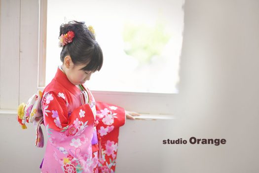 七五三　七歳　女の子　奈良　写真館　フォトスタジオ　着物　