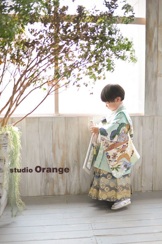 奈良店　フォトスタジオ　写真館　七五三　和装　着物　被布　帯　袴　１人写し