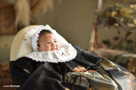 奈良市写真館　フォトスタジオ　スタジオオレンジ　お宮参り　春日大社　帯解寺　祝い着　初着