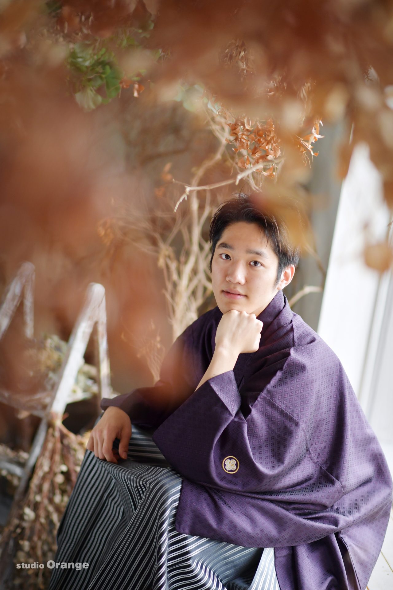 奈良市　男性成人　紫色の袴