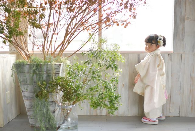 七五三　奈良写真館　３歳女の子　スタジオレンジ