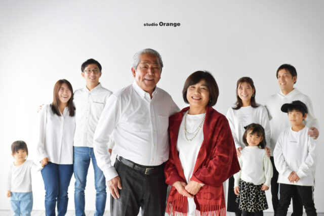 奈良市の写真スタジオ・スタジオオレンジで撮影した家族写真撮影　ファミリーフォト　還暦