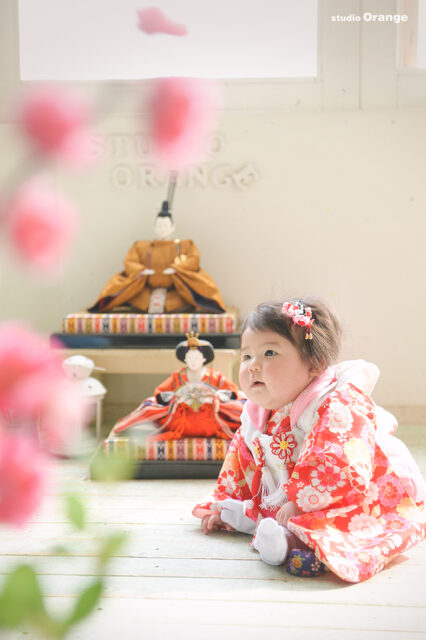 奈良市の写真スタジオ・スタジオオレンジで初節句の撮影　雛人形