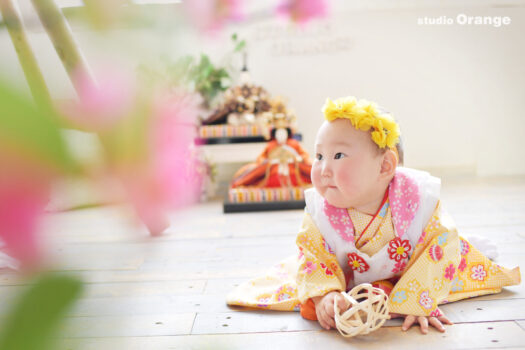 奈良市の写真スタジオ・スタジオオレンジで初節句の撮影　雛人形 桃の節句　初節句