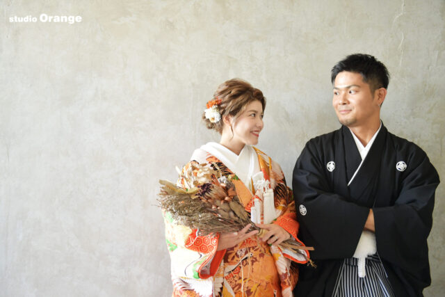 奈良市の写真スタジオ・スタジオオレンジで撮影したフォトウェディング　和装　打掛フォトウェディング