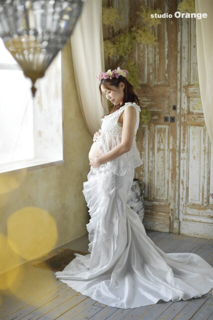 スタジオオレンジ　マタニティドレス　妊娠8ヶ月　奈良　スタジオ衣装