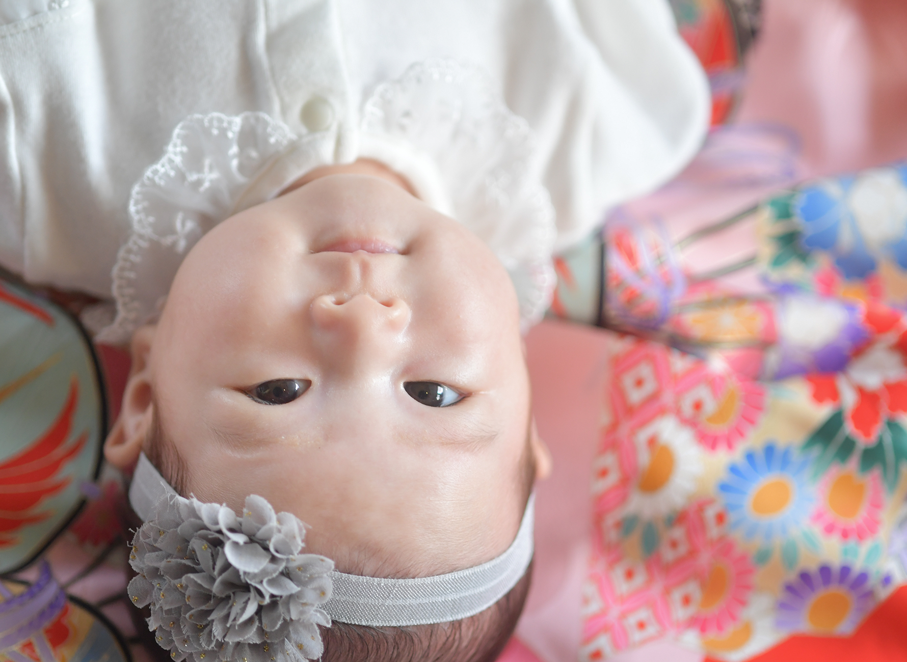 奈良市の写真館スタジオオレンジで撮影したお宮参り撮影　3ヶ月女の子