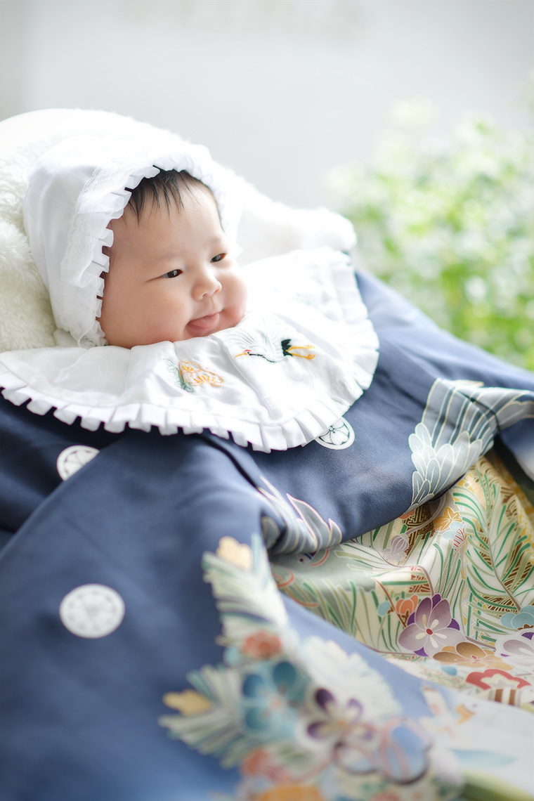 奈良市の写真館スタジオオレンジで撮影したお宮参り撮影　1ヶ月男の子