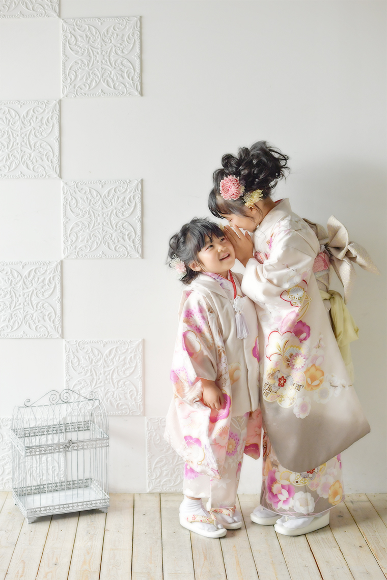 奈良市の写真館スタジオオレンジで撮影した七五三撮影 姉妹撮影