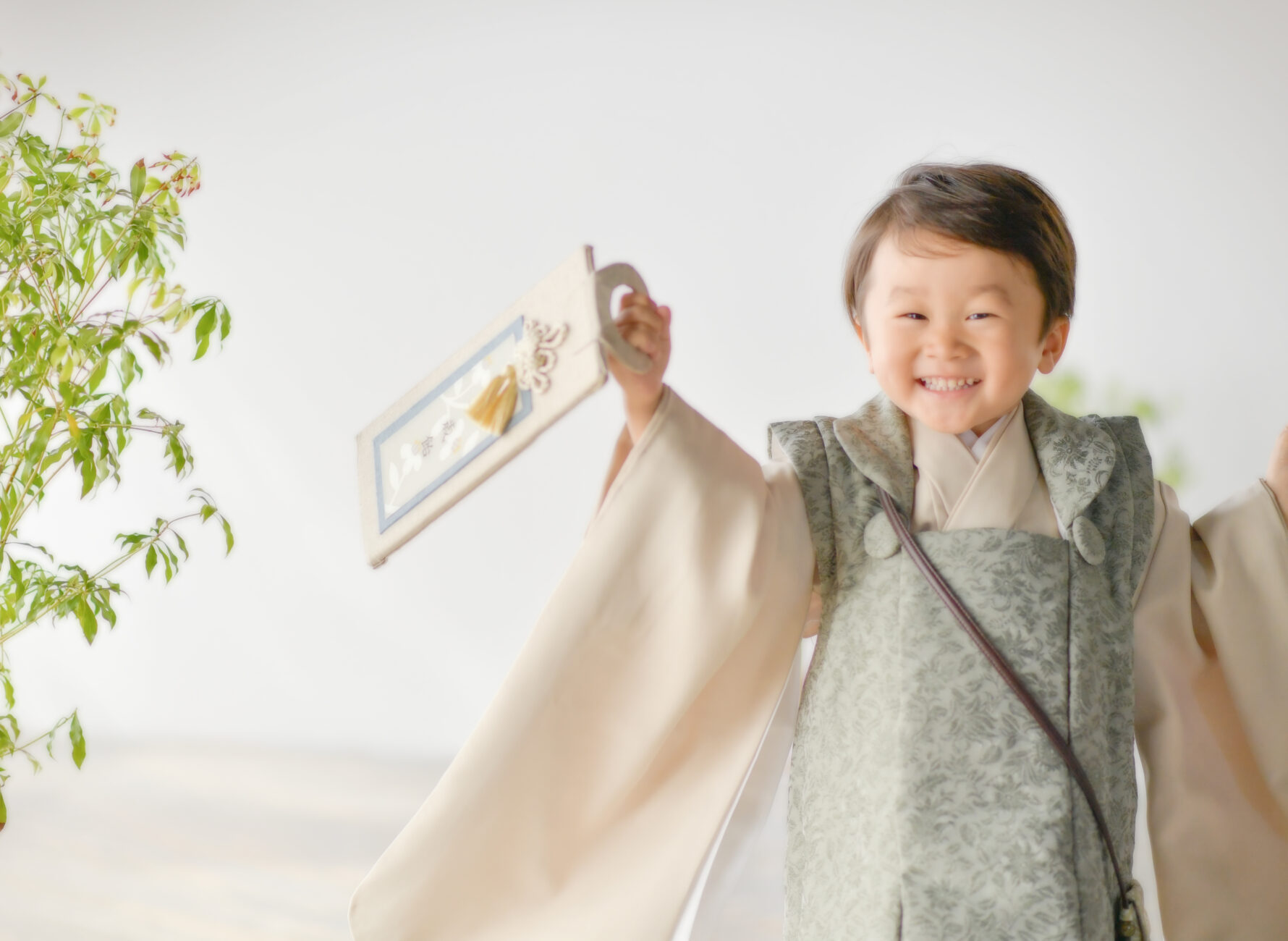 奈良市の写真館スタジオオレンジで撮影した七五三撮影 3歳男の子 被布着物