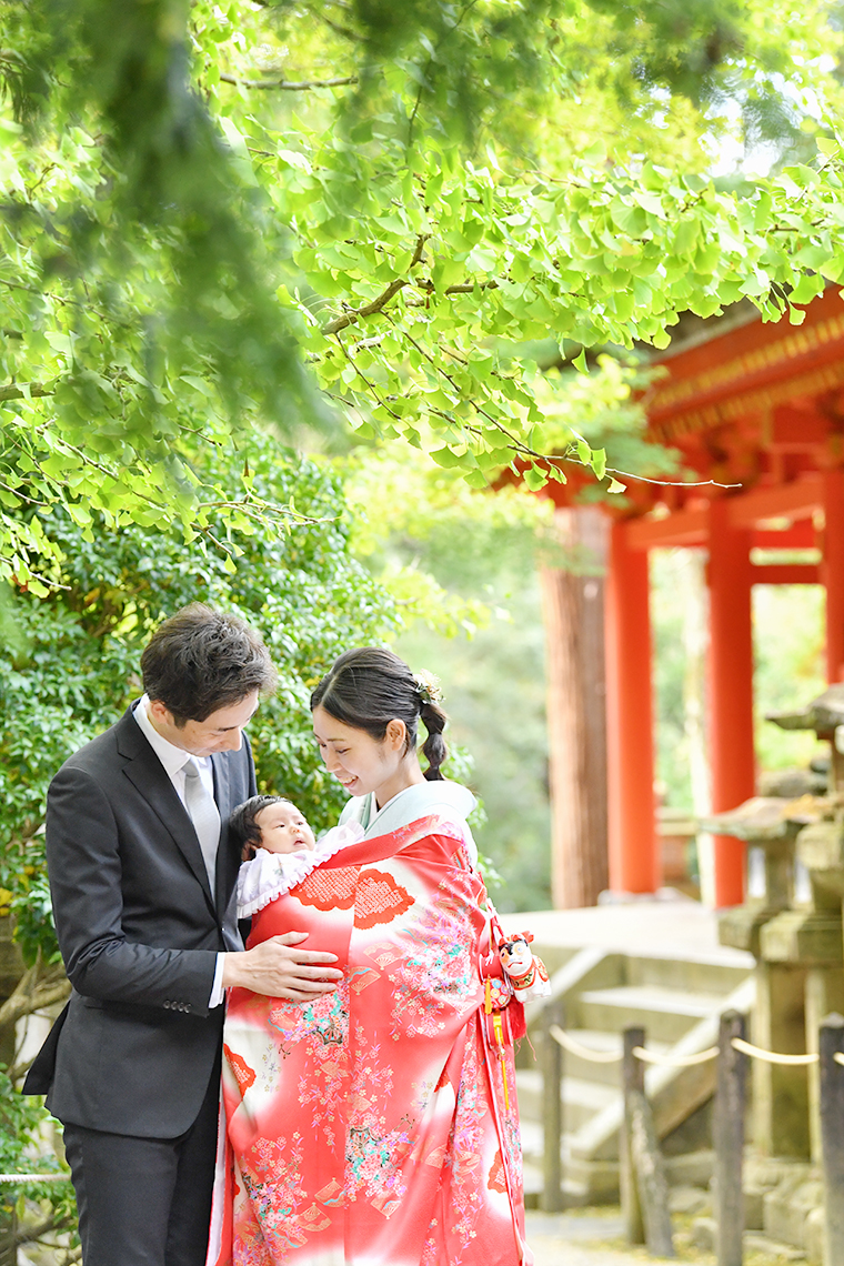 春日大社でお宮参り撮影 出張写真撮影 家族写真