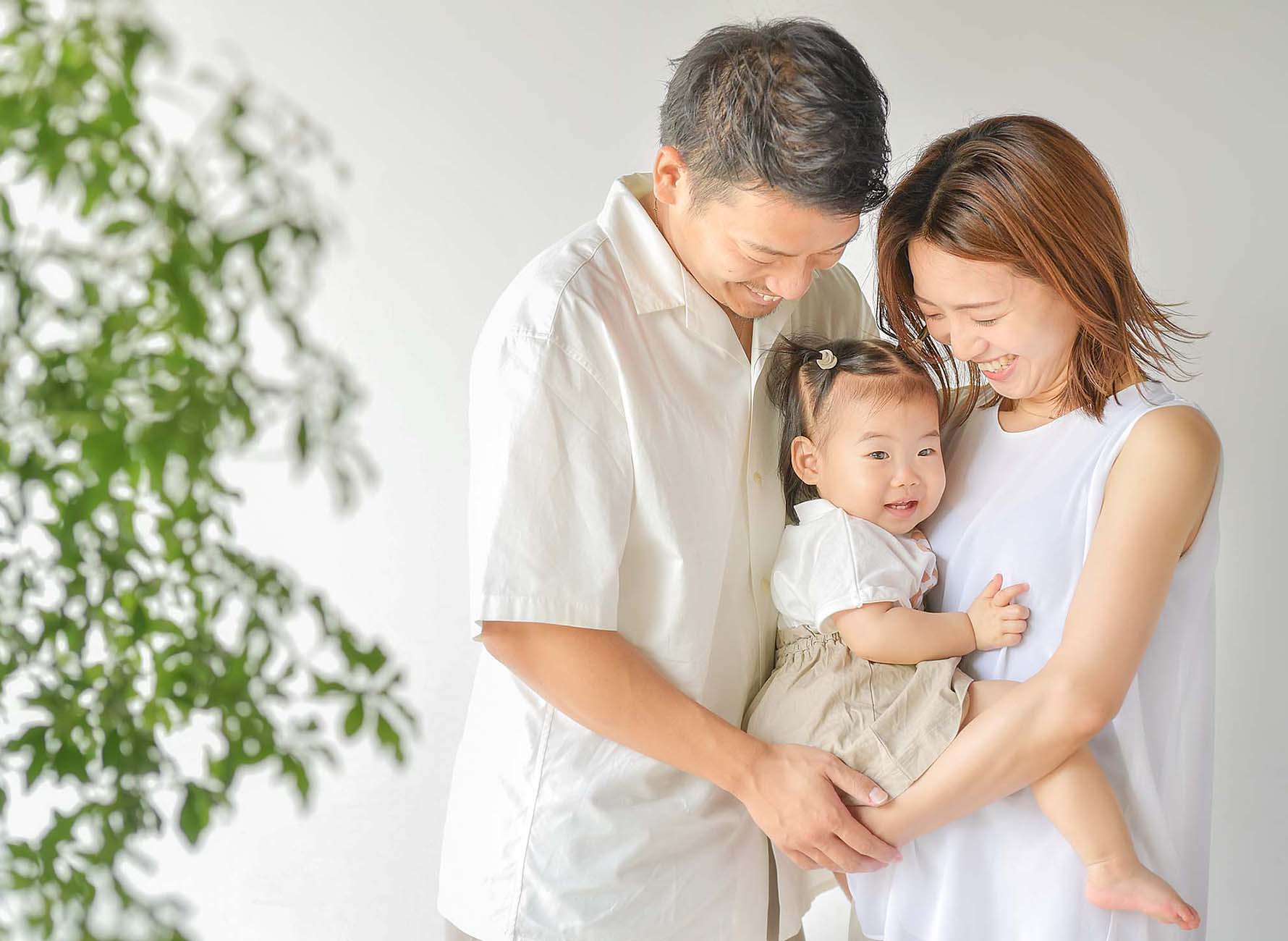 1歳のお誕生日の家族写真