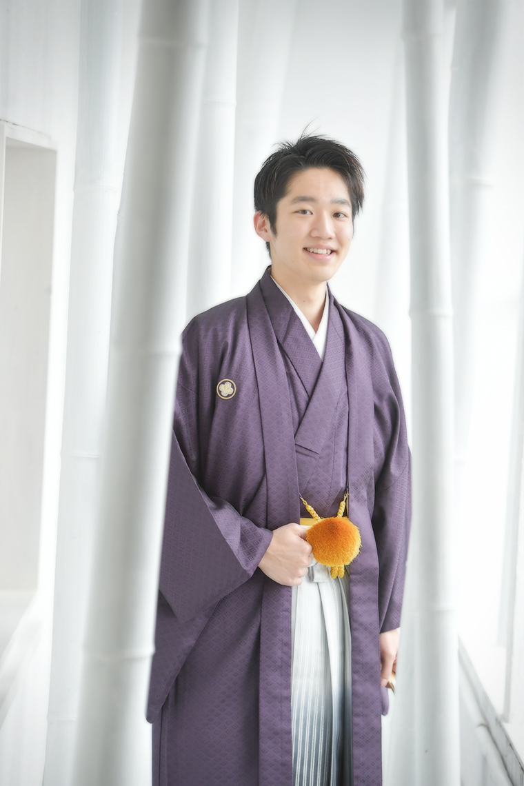 奈良市の写真館スタジオオレンジで撮影した成人式記念撮影 20歳男の子 紋付袴