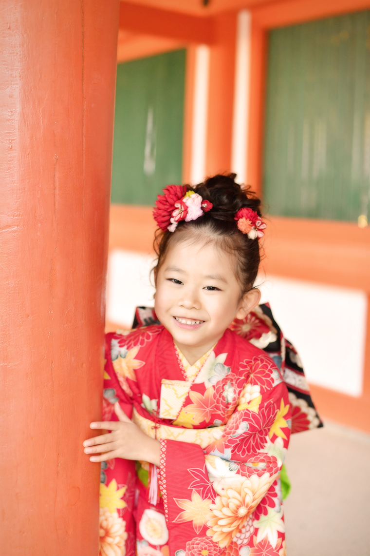 春日大社で七五三撮影 出張写真撮影 7歳女の子