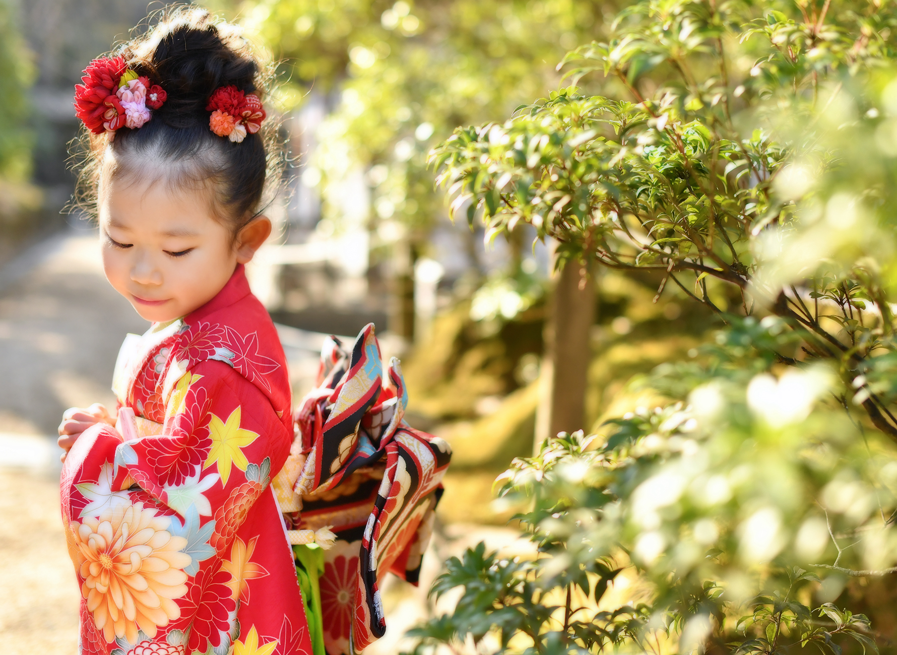 春日大社で七五三撮影 出張写真撮影 7歳女の子