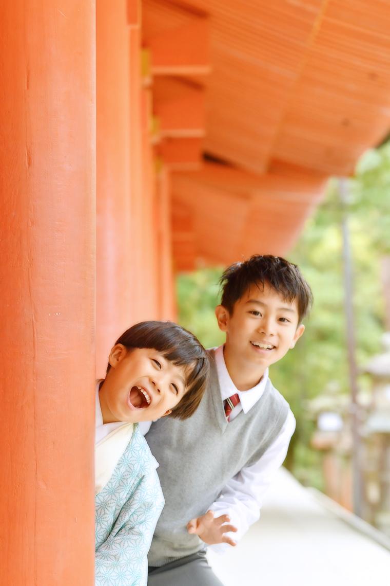 春日大社で七五三撮影 出張写真撮影 5歳男の子
