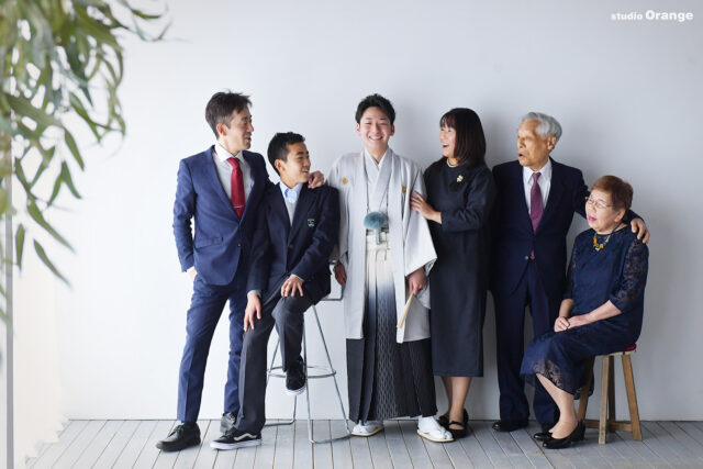 男の子　成人式撮影　奈良　家族写真