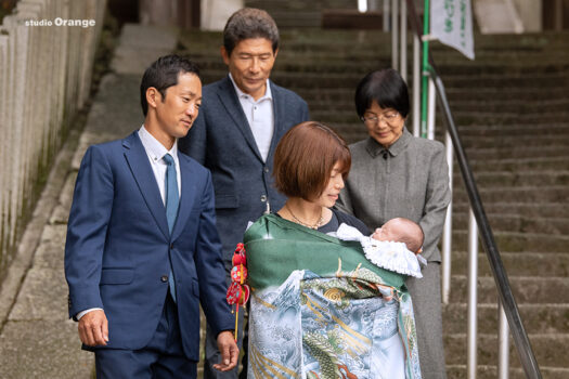 往馬大社　生駒大社　お宮参り　3ヶ月男の子