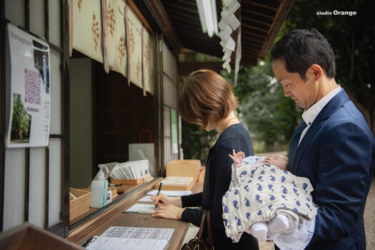 往馬大社　生駒大社　お宮参り　3ヶ月男の子