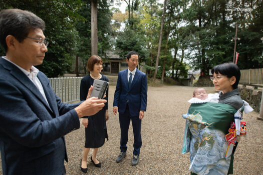 往馬大社　生駒大社　お宮参り　3ヶ月男の子