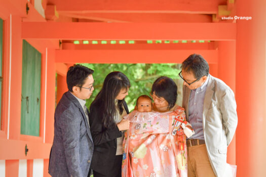 春日大社　お宮参り出張撮影　3ヶ月女の子