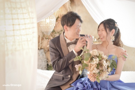 ウェディングフォト 結婚式の前撮り カラードレス