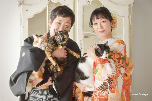 プレ花嫁 ウェディングフォト 和装 猫