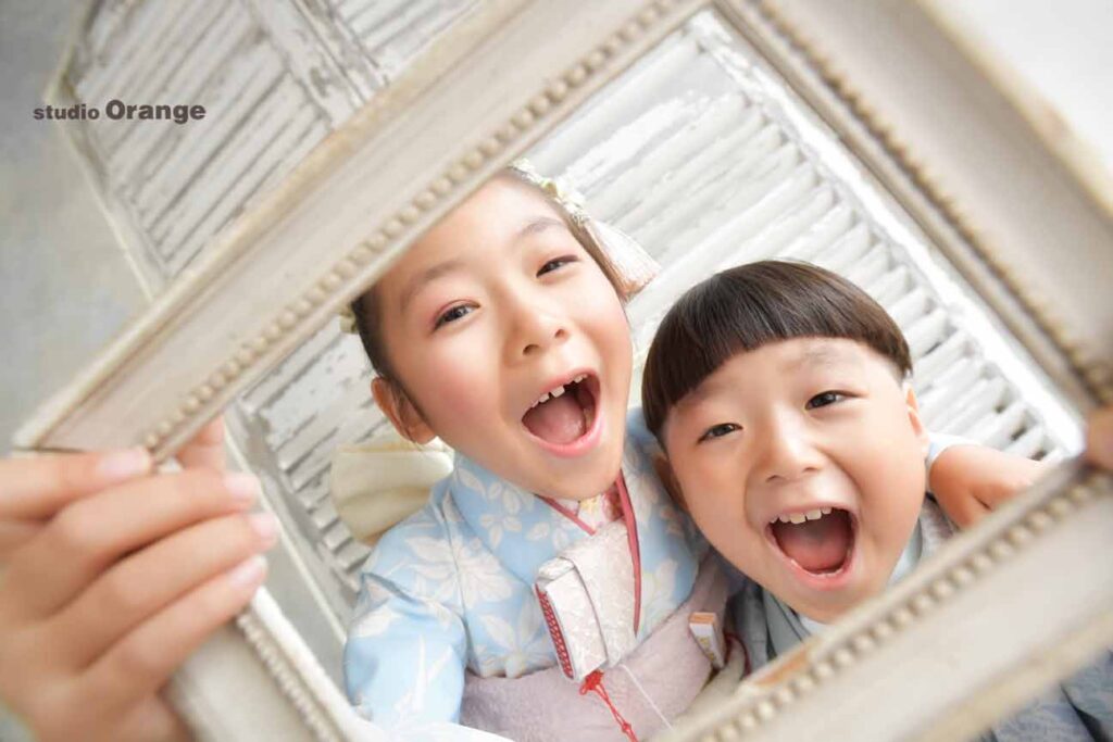 7歳女の子と5歳男の子の七五三撮影